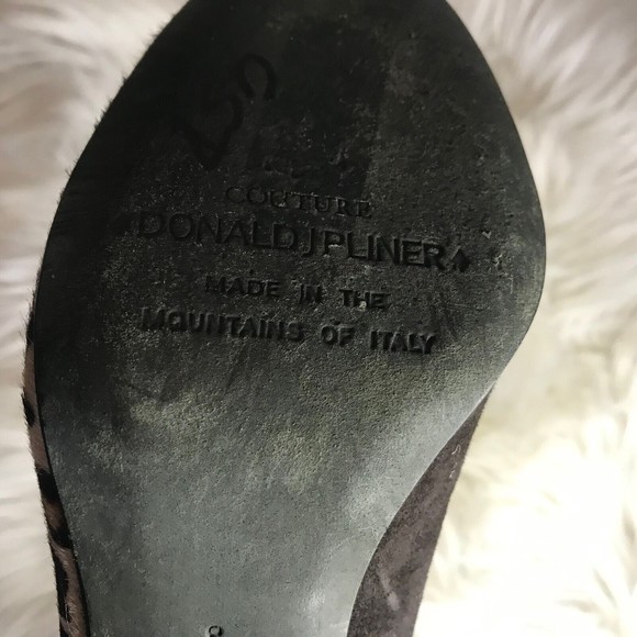 DONALD J PLINER Couture Brown Leopard Print Peep-toe Heels Pumps Shoes 8M - Picture 7 of 9